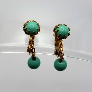 Emmons Aqua Drop Clip-on Earrings